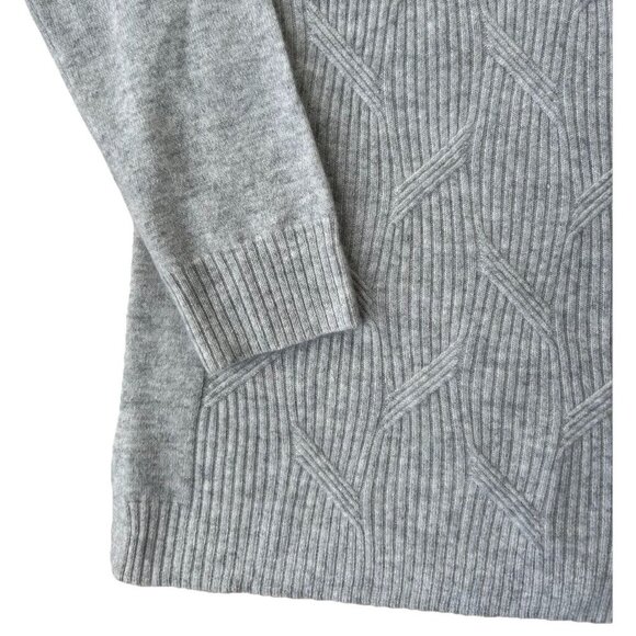 Isaac Mizrahi Cashmere Mock Neck Cable Sweater Women's Size Large Gray Soft - Picture 4 of 7